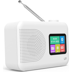 Dab radio, LFF DAB digitālais radio, neliels FM digitālais radio, DAB Plus radio, virtuves radio ar kabeli vai akumulatoru, radio ar krāsu displeju un Bluetooth