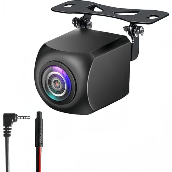 Epronic 4 Pin Rückfahrkamera für Dash Cam Tragbare Autoradio 2.5mm Jack Autokamera Unterstützung Spiegelbild AHD 1080P Wasserdicht Dashcam Rückfahrkamera mit 23 Ft 4 Pin 2.5mm Stecker