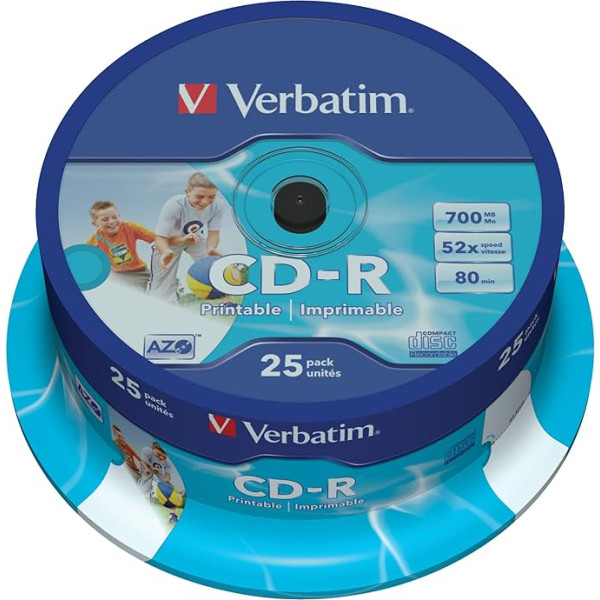 Verbatim vb-crd19s2 Pa - CD-RW Virgin (CD-R, 700 МБ, 25 шт. (S), 120 мм, 2,1 см, 52 x)