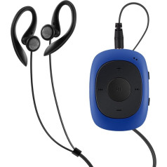 Mini-M3-Player G02 zum Anstecken von AGPtek, 8 GB, mit UKW-Radio, für Fitnessstudio, beim Joggen (mit Schweißschutzhülle), blau