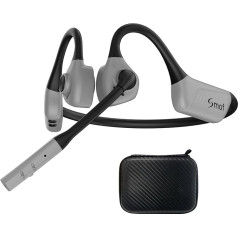 Smof Bone Conduction austiņas ar mikrofonu, bezvadu atvērtās austiņas ar BT 5.1/Mute Switch/aptX-HD/LL tiešsaistes sanāksmēm/ tiešsaistes mācībām/ birojam, mājas biznesam/braukšanai ar automašīnu