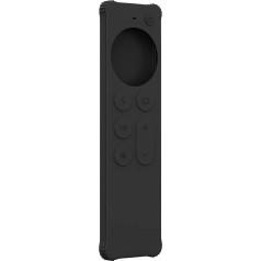 AWINNER Case Compatible with 2021 Apple TV Siri Remote (2nd Generation) Lightweight Non-Slip Shockproof Silicone Case Compatible with Apple TV 4K and Apple TV HD (Black)
