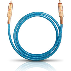 Oehlbach NF 113 DI 200 - Digitales Audio-Cinchkabel - Hochwertiges S/PDIF Koaxialkabel, Mehrfach Schirmung, 75 Ohm - 2m - blau