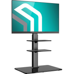 ONKRON TS5550 TV statīvs 32-65 collu televizoram līdz 40 kg, regulējams augstums ar plauktiem - universāls TV statīvs TV stikls 600 x 400 VESA statīvs TV statīvs melns