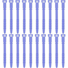 uxcell 20Pcs Silicone Zip Ties 4,5 collu atkārtoti izmantojamas stiepļu saites Elastīgas kabeļu vadu organizatoru siksnas vadiem USB vadu uzlādes vadības pārtikas uzglabāšanai, zilā krāsā