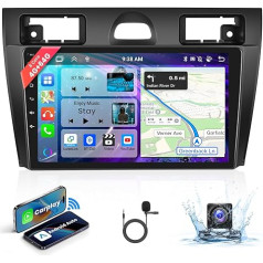 【4G+64G】 Podofo Wireless Carplay Android Auto 9''Android Autoradio Für Ford Fiesta 2006-2011 Octa-Core Bluetooth mit Bildschirm mit GPS Navi + AHD Rückfahrkamera HiFi/RDS/FM Radio DAB+