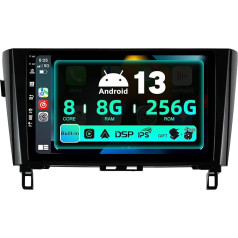 SXAUTO ¦8G+256G ¦ Android 12 IPS auto radio Nissan XTrail Qashqai j11 Rouge (2014-2018) - Iebūvēts Carplay/Android Car/DSP - Kamera + MIC - DAB stūres kontrole Fast-Boot 360-CAM - 10.1 DIN 9