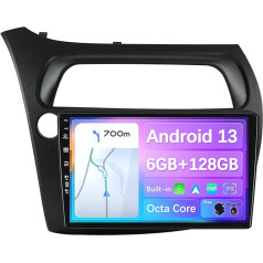 BXLIYER - [6G+128G] - Android 13 IPS auto radio piemērots Honda Civic (2006-2012) - Bezvadu CarPlay/Android Car/DSP - LED kamera un mikrofons - 9 collu 2 DIN - DAB stūres vadības pults Fast Boot 360 kamera WiFi