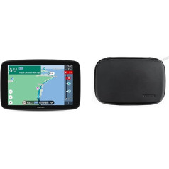 TomTom Camping Navigation GO Camper Max (7 collu HD displejs, īpaši galamērķi dzīvojamajiem furgoniem un autofurgoniem) un augstas kvalitātes ādas futrālis TomTom GO Discover un TomTom GO Expert, 17,8 cm (7 collas),