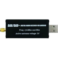 DAB/DAB+ USB adapteris, XISEDO DAB Dongle in Car DAB Digital Radio uztvērējs DAB USB 2.0 Stick ar DAB auto antenu Android autoradijiem