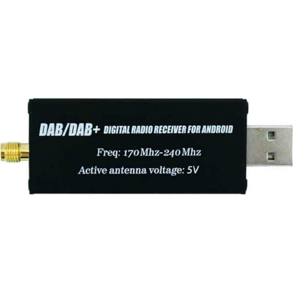 DAB/DAB+ USB adapteris, XISEDO DAB Dongle in Car DAB Digital Radio uztvērējs DAB USB 2.0 Stick ar DAB auto antenu Android autoradijiem