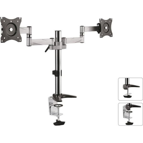 Maclean MC-714 2-Fach Tischhalterung Monitorarm 360° Dual Monitorhalterung 13-27