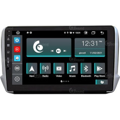 Personalizēts auto radio Peugeot 2008 208 Android GPS Bluetooth Bluetooth WiFi USB DAB+ skārienjūtīgais ekrāns 10 collu 8Core Carplay Android auto