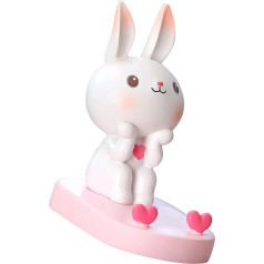 ihreesy Rabbit Mobile Phone Holder, Cute Rabbit Mobile Phone Stand, Resin Smartphone Holder, Animal Stand, Phone Stand, Car Dashboard Decoration, Ornament for Car, Home, Office, Pink Sitting Rabbit