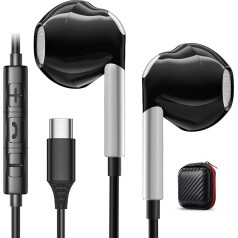 USB C austiņas Samsung S23 Ultra S22 S24 S21 FE A54 A34 A53 5G, austiņas ar kabeli USB C austiņas ar mikrofonu In-Ear austiņas USB C tipa austiņas priekš iPhone 15 Google Pixel 8 7 6a iPad