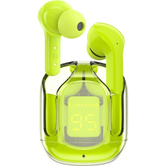 ACEFAST T6 Bluetooth Kopfhörer, 2024 In Ear Kopfhörer, Kabellose Bluetooth 5.3 Kopfhörer mit ENC Mikrofon, 25 Stunden Wiedergabe, Tiefe Bässe, Transparent Ohrhörer Sport, Touch Steuerung, Grün