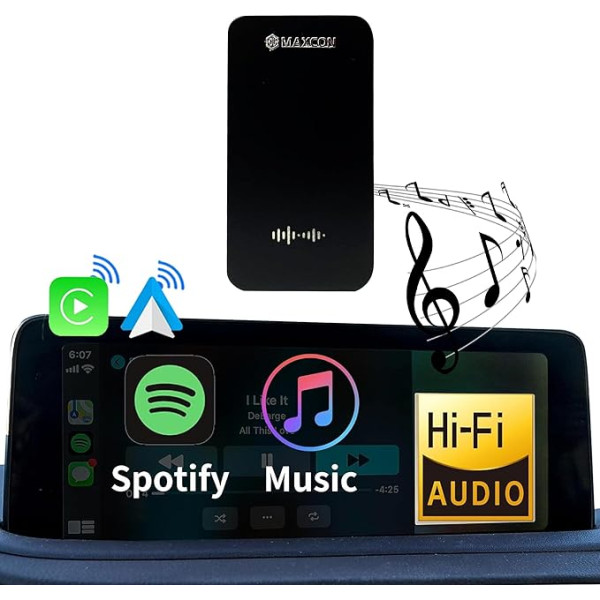 SCUMAXCON Bezvadu Carplay adapteris, Android auto dongle, USB kabelis un C tipa kabelis, Wireless CarPlay