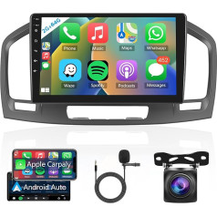 Hodozzy Carplay Android auto radio priekš Opel Insignia/Buick Regal 2008-2013 Automašīnas radio Bluetooth 2 DIN ar 9 collu skārienjūtīgo ekrānu GPS/WiFi/FM/RDS/HiFi/USB+atgriešanas kamera