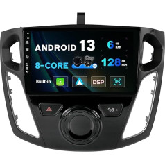 SXAUTO - 6G + 128G - Android 12 IPS auto radio Ford Focus (2012-2017) - Iebūvēts Carplay/Android Car/DSP - LED kamera + MIC - DAB stūres vadības pults vadība Ātrā 360-CAM WiFi AHD - 2 DIN 9 collas