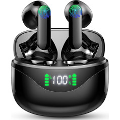 Bluetooth austiņas Bezvadu In-Ear austiņas Bluetooth 5.3 ar 13 mm draiveri Stereo, 4 ENC mikrofons Bezvadu austiņas, 36 stundu LED displejs, IP7 ūdensizturīgas, USB-C ātrās uzlādes austiņas priekš