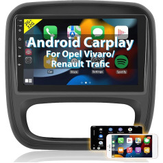 Podofo Carplay Autoradio für Opel Vivaro B/Renault Trafic/FIAT Talento/Nissan NV300, Android 2G+32G HiFi, 9