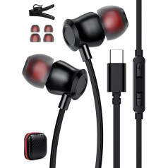 USB C austiņas Samsung Galaxy A34 A33 A33 A54 A53 S24 S23 FE Ultra, USB C austiņas ar mikrofonu In-Ear austiņas ar kabeli Austiņas USB C tipa austiņas priekš Mi 13T Pixel 7a 6a 8 Pro Nekas