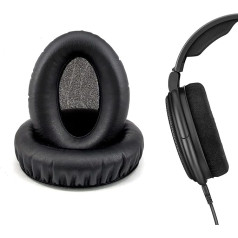 Ausu spilventiņi austiņām SENNHEISER HD650, HD600, HD580, HD660 S, HD565, HD545, HD545 austiņām ar mīkstāku proteīna ādu, trokšņu izolējošas atmiņas putas, melni