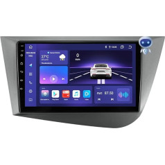 9 collu Android 12 Stereo Radioaparāts Seat Leon MK2 2005-2012 ar bezvadu CarPlay Android auto skārienekrāns ar WiFi/GPS/Bluetooth/DSP/RDS/USB/FM AM, atbalsts MirrorLink