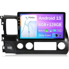 BXLIYER - [6G+128G] - Android 13 - Autoradio für Honda Civic (2006-2011) - Kabellos CarPlay/Android Auto - LED Kamera + MIC - IPS 10.1 Zoll 2 Din - DAB Lenkradsteuerung Fast-Boot 360-CAM DSP AHD