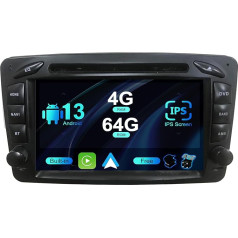 SXAUTO Android 13 auto radio priekš Benz ML W163/CLK W209/C-Class W203/SLKW170/E-Class W210/A-Class W168 - Iebūvēts Carplay/Android Car - Camera + Mic - 4G + 64G - DAB 360-CAM SWC Fast Boot - 2 DIN