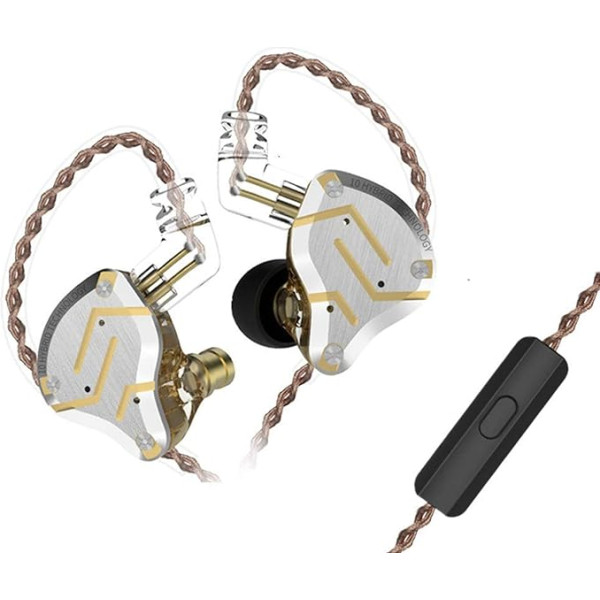 Yinyoo KZ ZS10 Pro In-Ear monitora austiņas, 4 balansētas armatūras un 1 dinamiskais draiveris (4BA un 1DD), hibrīds, Hi-Fi In-Ear austiņas, 0,75 mm 2 kontaktu kabelis, KZ austiņas