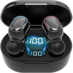 DKKD Bluetooth austiņas, bezvadu In-Ear Bluetooth austiņas ar mikrofonu, 25 stundu Hi-Fi Stereo, pogu vadība, LED displejs, IP7 ūdensizturīgas Bluetooth austiņas