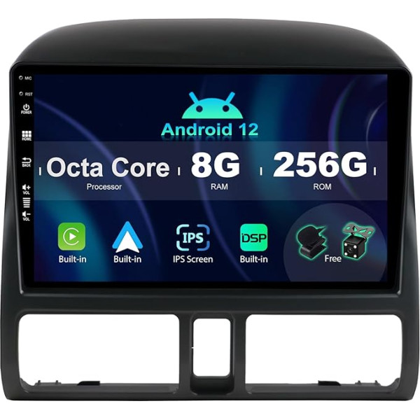 SXAUTO ¦8G+256G¦ Android 12 IPS Autoradio für Honda CRV (1998-2006) - Eingebaut Carplay/Android Auto/DSP - LED Kamera + MIC - DAB Lenkradsteuerung Fast-Boot 360-CAM WiFi - 2 Din 9 Zoll