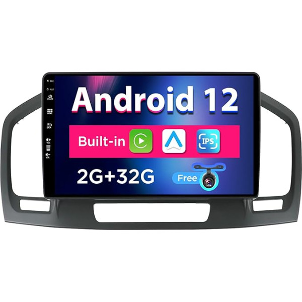 SXAUTO Android 12 IPS auto radio Opel Holden Insignia (2008-2014) - Iebūvēts CarPlay / Android Car - atpakaļgaitas kamera - 2G + 32G - Vadāms no stūres DAB Fast Boot WiFi - 2 DIN 9 collas