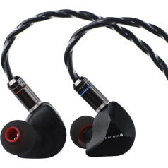 LINSOUL Tangzu Tangzu FUDU Verse 1 HiFi 1DD+2BA draiveru austiņas, IEM In-Ear monitori ar ergonomisku formu un noņemamu bezskābekļa sudrabota vara 3 kontaktu kabeli audiofilu mūziķiem (4,4 mm)