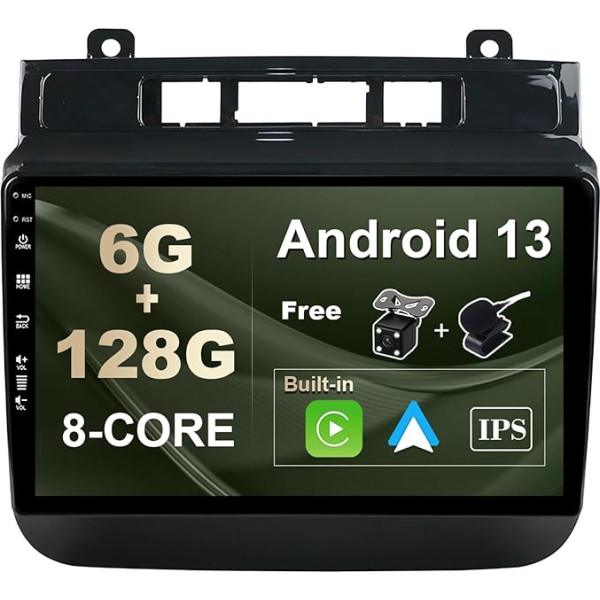 SXAUTO - 6G + 128G - Android 12 IPS auto radio VW Touareg FL NF (2011-2017) - Iebūvēts Carplay/Android Car/DSP - LED kamera + MIC - DAB stūres vadības ierīce Fast Boot 360-CAM WiFi - 2 DIN 9 collas