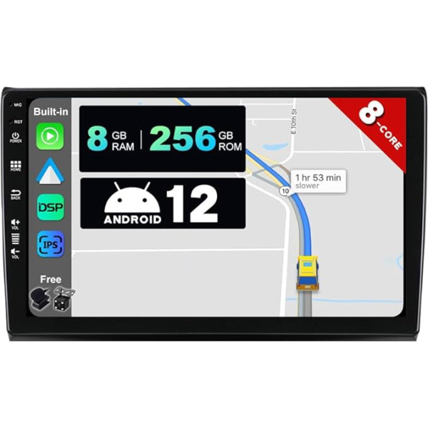 BXLIYER - [8G+256G, 8-Core] - Android 12 IPS Autoradio für FIAT Bravo (2006-2012) - Kabellos CarPlay/Android Auto/DSP - LED Kamera & MIC - 9 Zoll 2 Din - DAB Lenkradsteuerung Fast-Boot 360-CAM WiFi