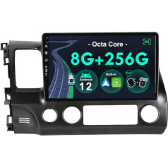 BXLIYER -[8G+256G, 8-core] Android 12 IPS auto radio Honda Civic (2006-2011) - Bezvadu CarPlay/Android Car/DSP - LED kamera un mikrofons - 10,1 collu 2 DIN - DAB stūres vadības stūres rats Fast Boot 360-CAM