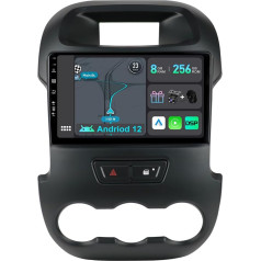 YUNTX [8GB + 256GB] Android 12 auto radio Ford Ranger (2011-2016)-[Integrēts CarPlay/Android Car/DSP/GPS]-9 collu IPS Touch Screen CAM+MIC-DAB/Mirror Link/Bluetooth 5.0/AHD/360 kamera/WiFi