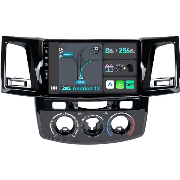 YUNTX [8GB+256GB] Android 12 Autoradio für Toyota Fortuner Hilux (2005-2007)-[Integriertes CarPlay/Android Auto/DSP/GPS]-9