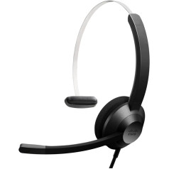 Cisco Headset 321 USB-C, vadu austiņas ar USB-C, Webex kontrolieris ar USB-C, oglekļa melna, divu gadu ierobežota garantija (HS-W-321-C-USBC)