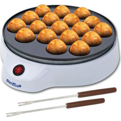 StarBlue Takoyaki veidotājs ar Takoyaki iesmiem - elektriskā mašīna japāņu astoņkāju bumbiņām, Apvienotās Karalistes kontaktdakša, iekļauts Eiropas adapteris