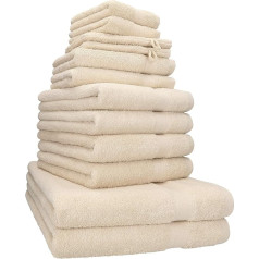 Betz Premium Terry Towel Set of 12 - 2 x Bath Towels - 4 x Hand Towels - 2 x Guest Towels - 2 x Flannels - 2 x Wash Mitts - Sand