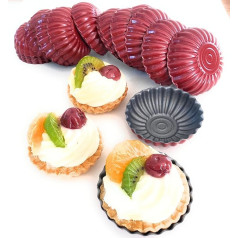 CULIMI Mini Backform Körbchen - Tarteform Klein - 20 Stück 6 cm Tartelette Förmchen mit Antihaft-Beschichtung - Ideal für Partys Geburtstagfeier Feierlichkeiten - Einfaches Waschen