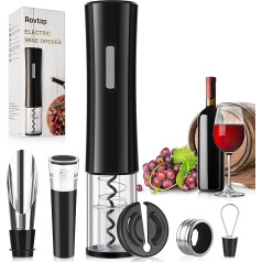 Rovtop Electric Corkscrew, Stainless Steel Automatic Wine Bottle Opener Set with Foil Cutter