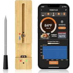 Bezvadu viedais gaļas termometrs 100 m Bluetooth Grila termometrs Grila termometrs Cepšanas termometrs Gaļas termometrs IP67 Cepšanas termometrs krāsnij, grilam, grilam, grilam, grilam, rotīzei