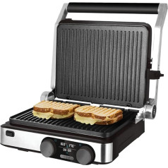 Cecotec Elektrischer Tischgrill Rock'nGrill Dual 2000 W, Temperaturregelung auf jeder Platte unabhängig voneinander, abnehmbare und antihaftbeschichtete Platten, 180º zu öffnen