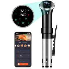 Sous Vide Garer, WiFi Sous Vide Stick 1100W precīzas gatavošanas katls ar iegremdēšanas cirkulatoru ar rezervēšanas taimeri un temperatūru 25-95°C, IPX7 ūdensizturīgs Ziemassvētku ēdienam liellopa steiks ar zemu eļļas un tauku saturu