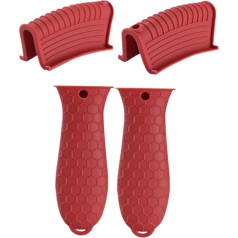 MAGICLULU 1 komplekts ar 4 silikona pot ausu klipšiem Silikona cimdi rokturu vāks Čuguna pannas aizsargs Karstā satvēriena turētājs Anti-scalding Handle Pot Rack Holder