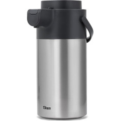 Tiken 4L Pump Jug Thermos Flask Stainless Steel Double-Walled Vacuum Insulated Jug Coffee Jug